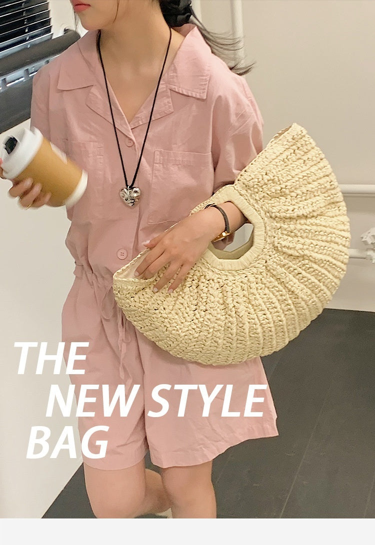 Weaving Beach Bag Retro Commuter's All-matching Casual Handbag