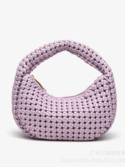 Sac Lune Tissé à la Main Style Élégant