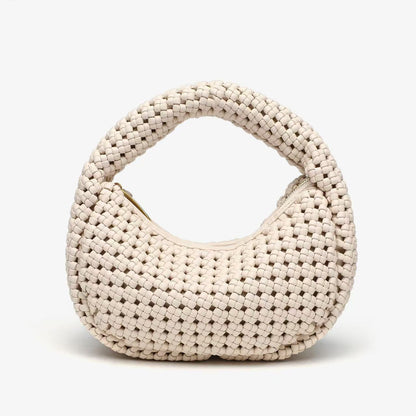 Sac Lune Tissé à la Main Style Élégant
