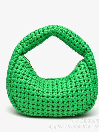 Sac Lune Tissé à la Main Style Élégant