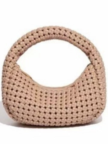 Sac Lune Tissé à la Main Style Élégant