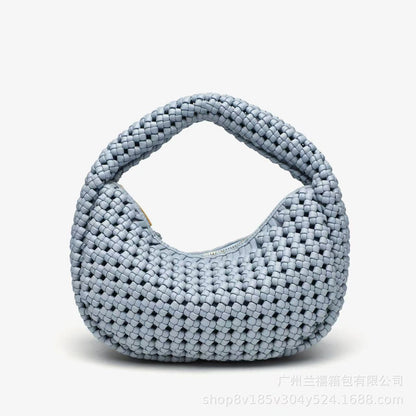 Sac Lune Tissé à la Main Style Élégant