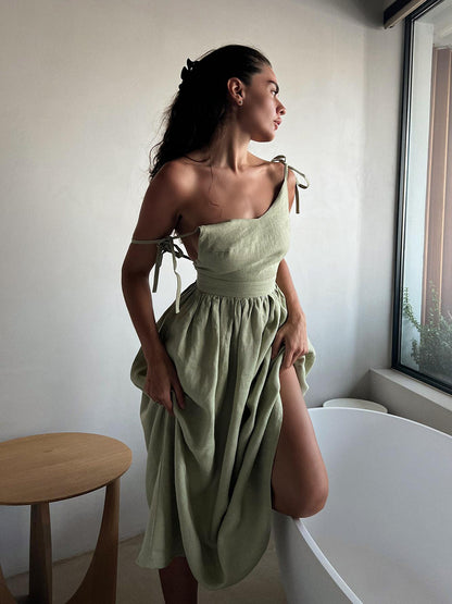 Robe d’Été Bohème 100 % Coton. Élégance Naturelle