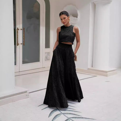 Robe d’été sans manches en dentelle élégante